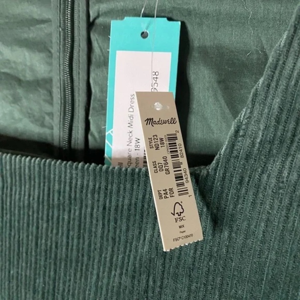 Madewell Plus Aidy Corduroy Square Neck Tiered Dress - Picture 12 of 13